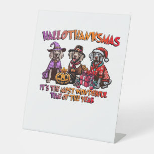 Weimaraner Halloween Thanksgiving Christmas Oversi Pedestal Sign