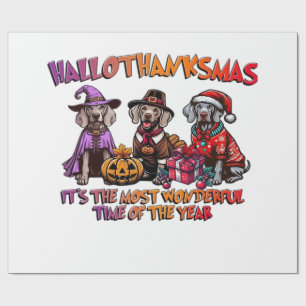 Weimaraner Halloween Thanksgiving Christmas Oversi Wrapping Paper
