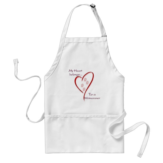 Weimaraner Heart Belongs Standard Apron (Front)