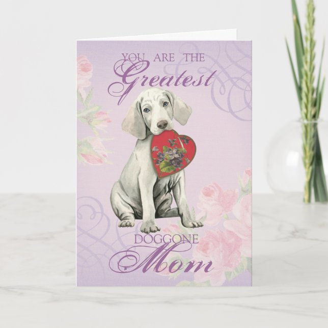 Weimaraner Heart Mum Card (Front)