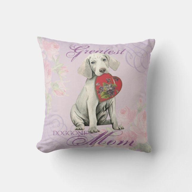 Weimaraner Heart Mum Cushion (Front)
