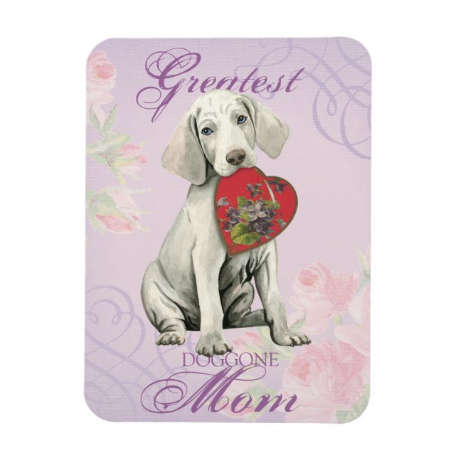 Weimaraner Heart Mum Magnet (Vertical)