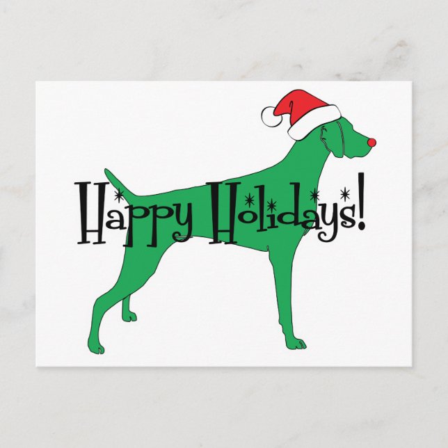 Weimaraner Holiday Christmas Postcard (Front)