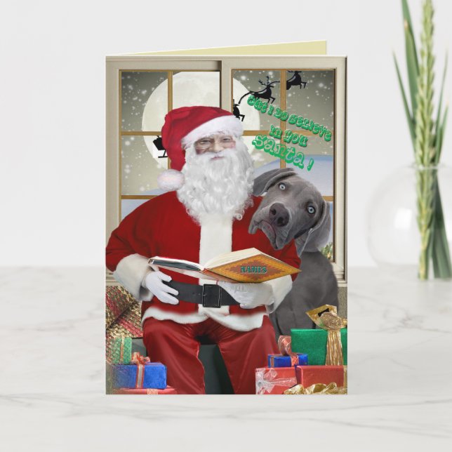 Weimaraner I Believe Santa Cards (Front)