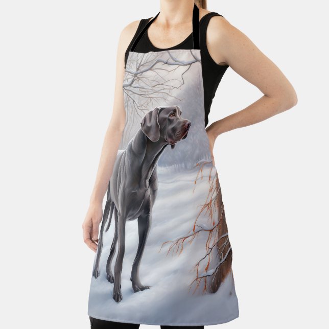 Weimaraner Let It Snow Christmas Apron (Insitu)