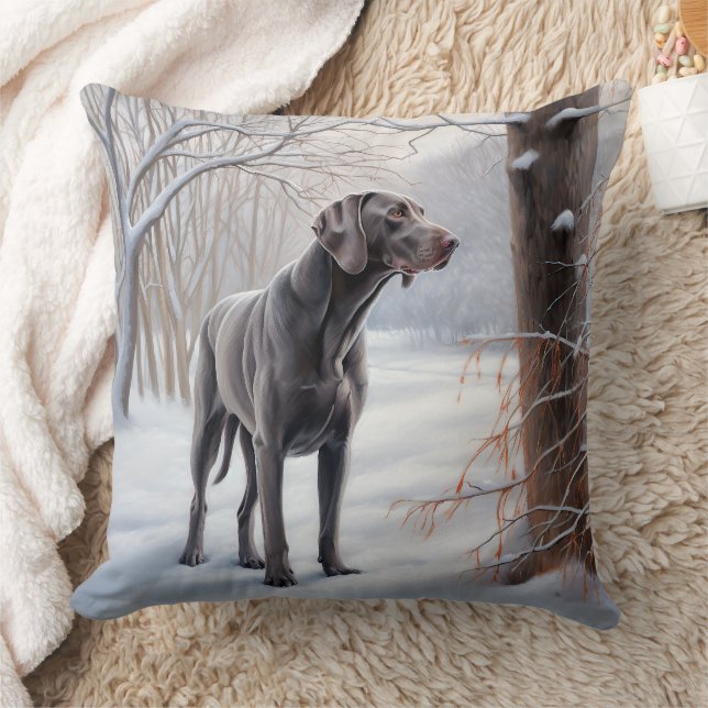 Weimaraner Let It Snow Christmas Cushion (Blanket)