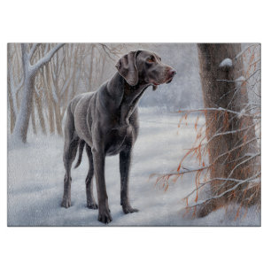 Weimaraner Let It Snow Christmas Cutting Board