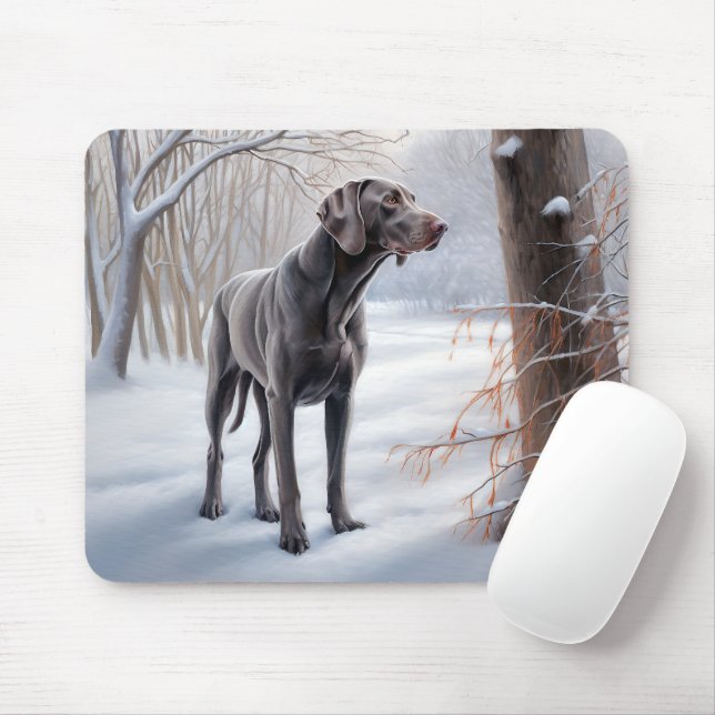 Weimaraner Let It Snow Christmas Mouse Pad (With Mouse)