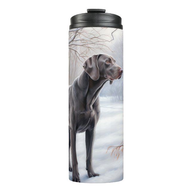 Weimaraner Let It Snow Christmas Thermal Tumbler (Front)