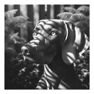  Weimaraner "Majestic Hunter" BW Photo Print