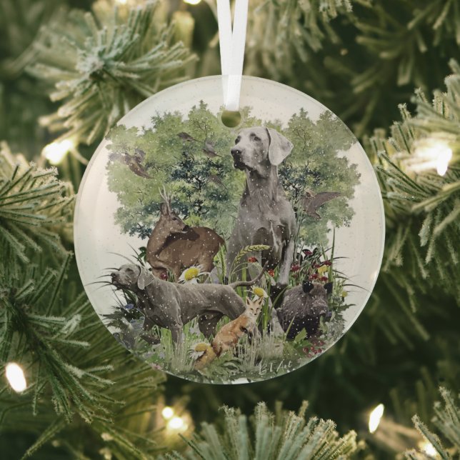 Weimaraner   metal ornament (Insitu)