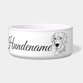 Weimaraner Minimalist Line Art personalized bowl
