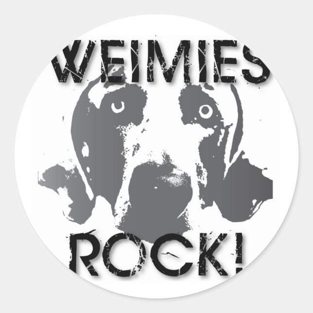 Weimaraner Nation : Weimies ROCK! Classic Round Sticker (Front)