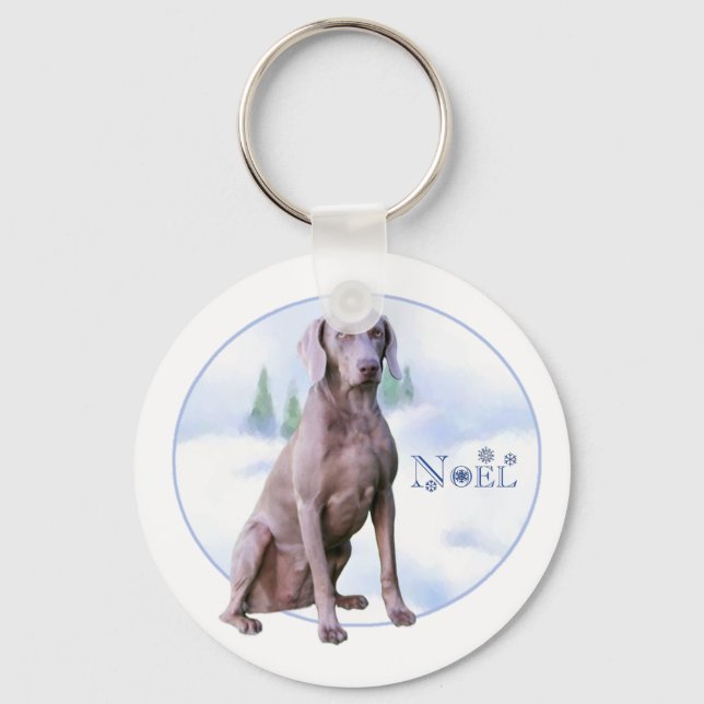 Weimaraner Noel Keychain (Front)
