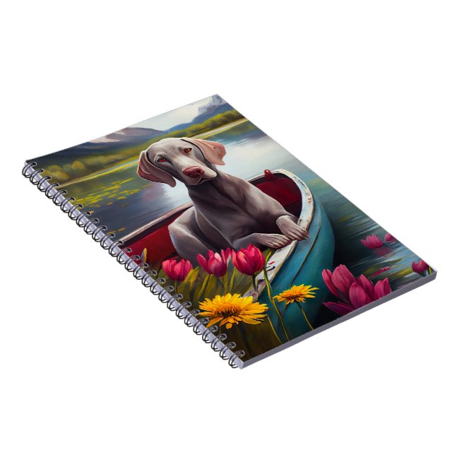 Weimaraner on a Paddle: A Scenic Adventure Notebook (Right Side)