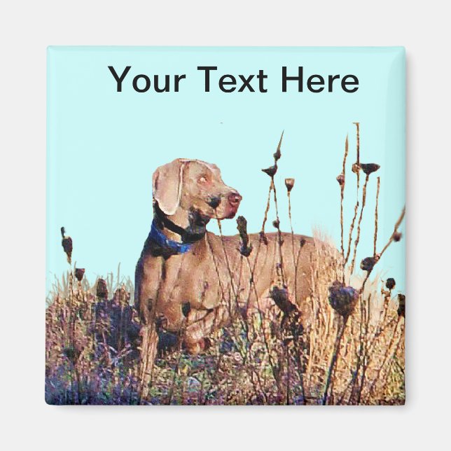 Weimaraner On Retrieve Magnet (Front)