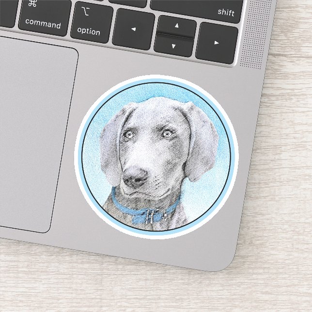 Weimaraner Painting - Cute Original Dog Art (Detail)