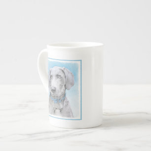 Weimaraner Painting - Cute Original Dog Art Bone China Mug