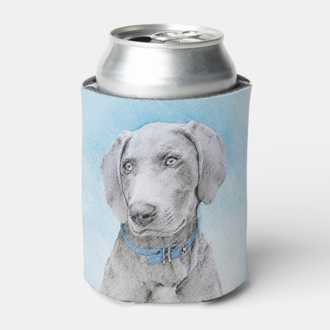 Weimaraner Painting - Cute Original Dog Art Can Cooler (Can Front)