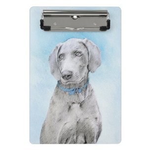 Weimaraner Painting - Cute Original Dog Art Mini Clipboard