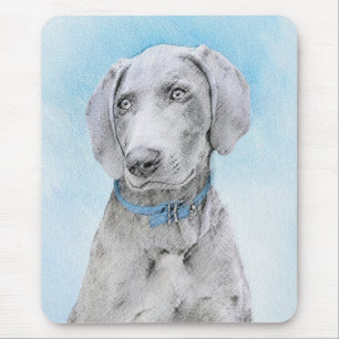 Weimaraner Painting - Cute Original Dog Art Mouse Pad