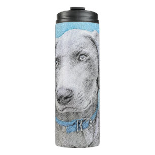 Weimaraner Painting - Cute Original Dog Art Thermal Tumbler