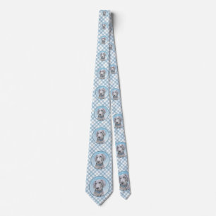 Weimaraner Painting - Cute Original Dog Art Tie