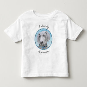 Weimaraner Painting - Cute Original Dog Art Toddler T-Shirt