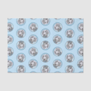 Weimaraner Painting Grey Silver Original Dog Art Tissue Paper