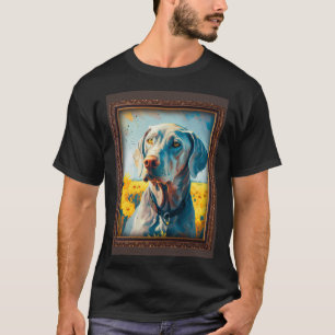 Weimaraner Painting Sunflower Flower Mum Women Flo T-Shirt