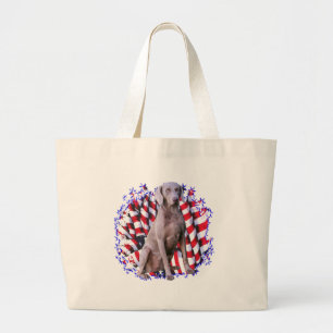 Weimaraner Patriot Large Tote Bag