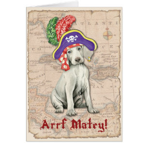 Weimaraner Pirate Card