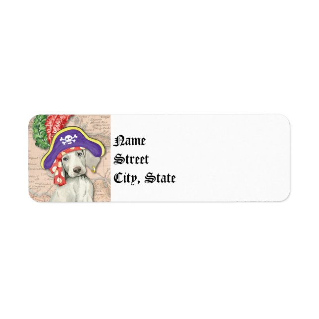 Weimaraner Pirate Return Address Label (Front)