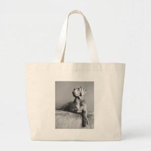 Weimaraner Portrait Large Tote Bag