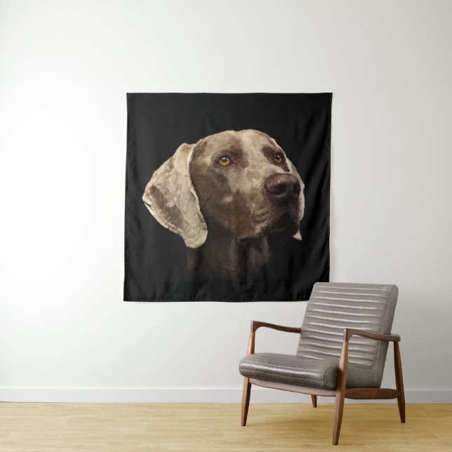 Weimaraner Portrait Tapestry (In Situ)