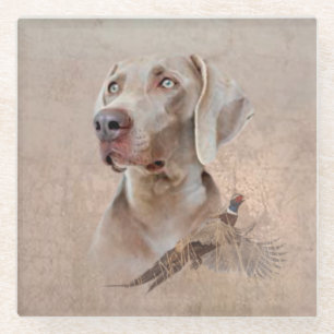 Weimaraner Poster Canvas Print Tapestry Acrylic Pr Glass Coaster