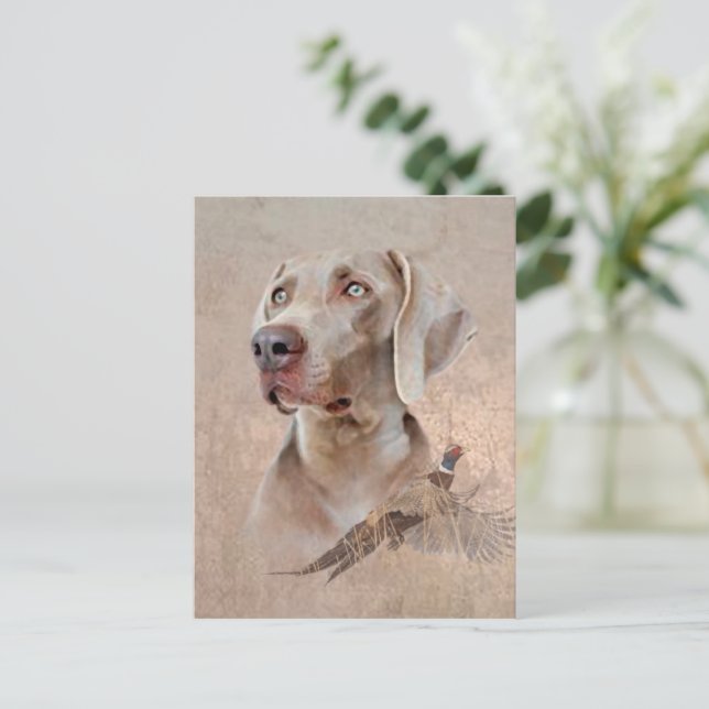 Weimaraner Poster Canvas Print Tapestry Acrylic Pr Postcard (Standing Front)