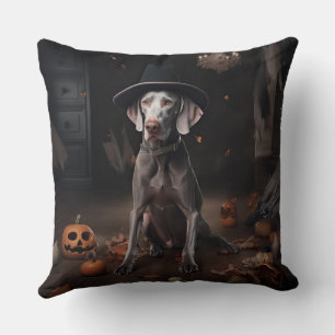 Weimaraner Pumpkins Halloween Scary Cushion
