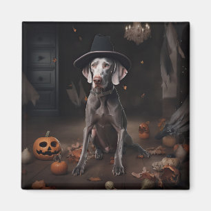 Weimaraner Pumpkins Halloween Scary Magnet