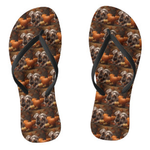 Weimaraner Puppy Autumn Delight Pumpkin Thongs