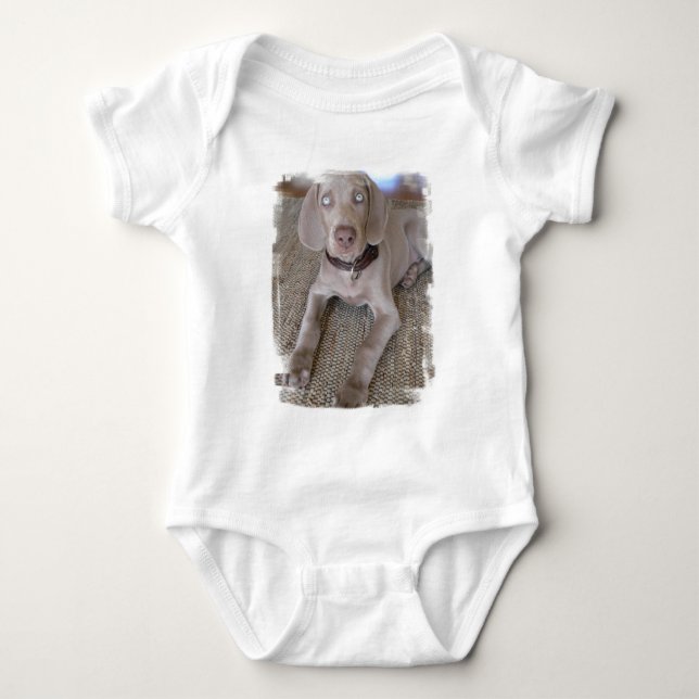 Weimaraner Puppy Baby T-Shirt Baby Bodysuit (Front)
