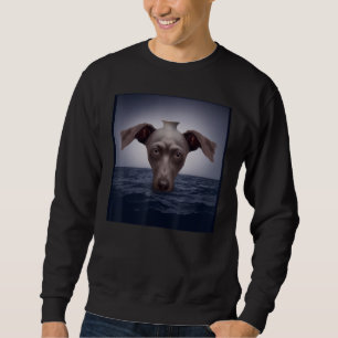 Weimaraner puppy dog artwork doggy portrait Weimar Sweatshirt