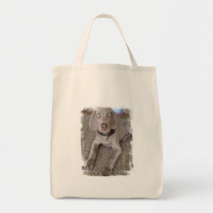 Weimaraner Puppy Grocery Tote Bag