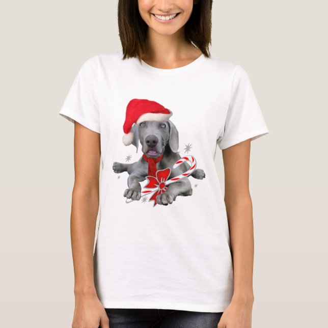 Weimaraner Puppy Santa T-Shirt (Front)