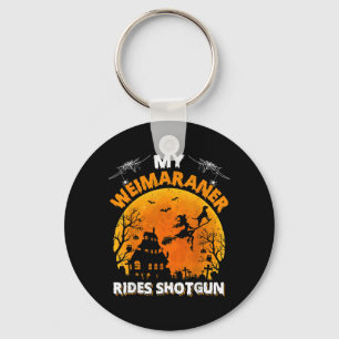 Weimaraner Rides Shot Funny Weimaraner Dog Key Ring