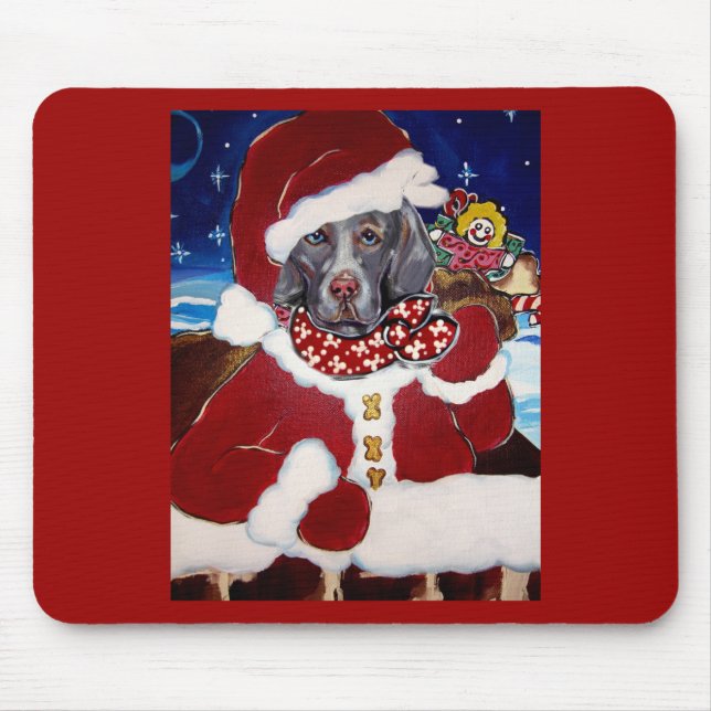 Weimaraner Santa Claus Mouse Pad (Front)