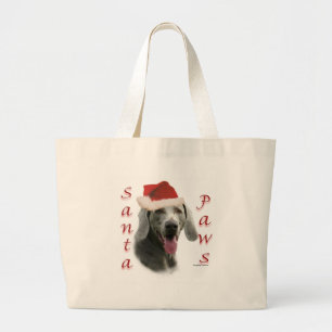 Weimaraner Santa Paws Large Tote Bag