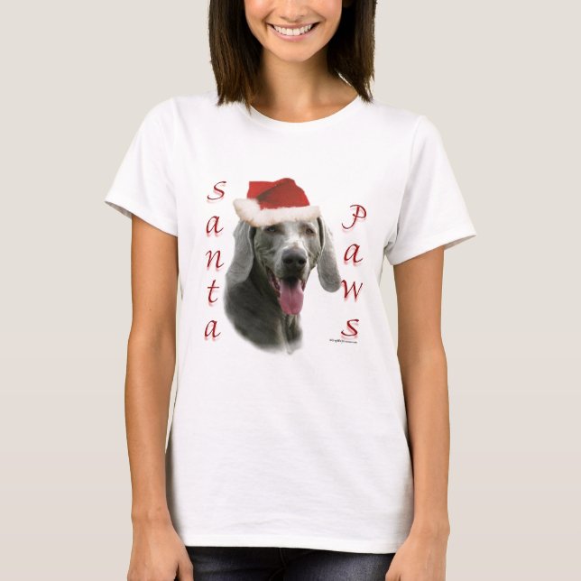 Weimaraner Santa Paws T-Shirt (Front)