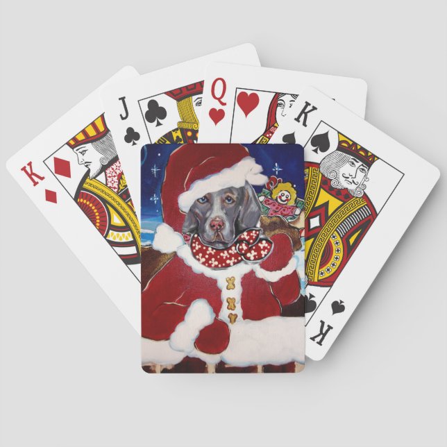 Weimaraner Santa Playing Cards (Back)