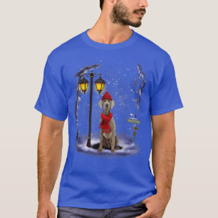 Weimaraner Santa Snow Christmas Light Winter Pajam T-Shirt